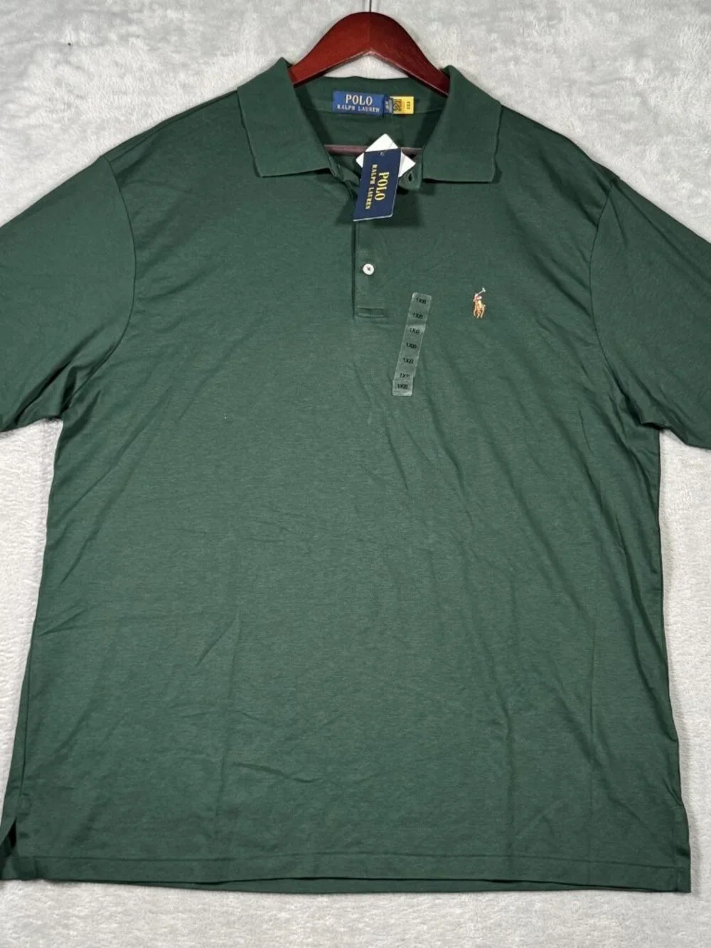 Ralph Lauren Polo Shirt Mens 1XB XL Big Green Short Sleeve Interlock Flesh Pony